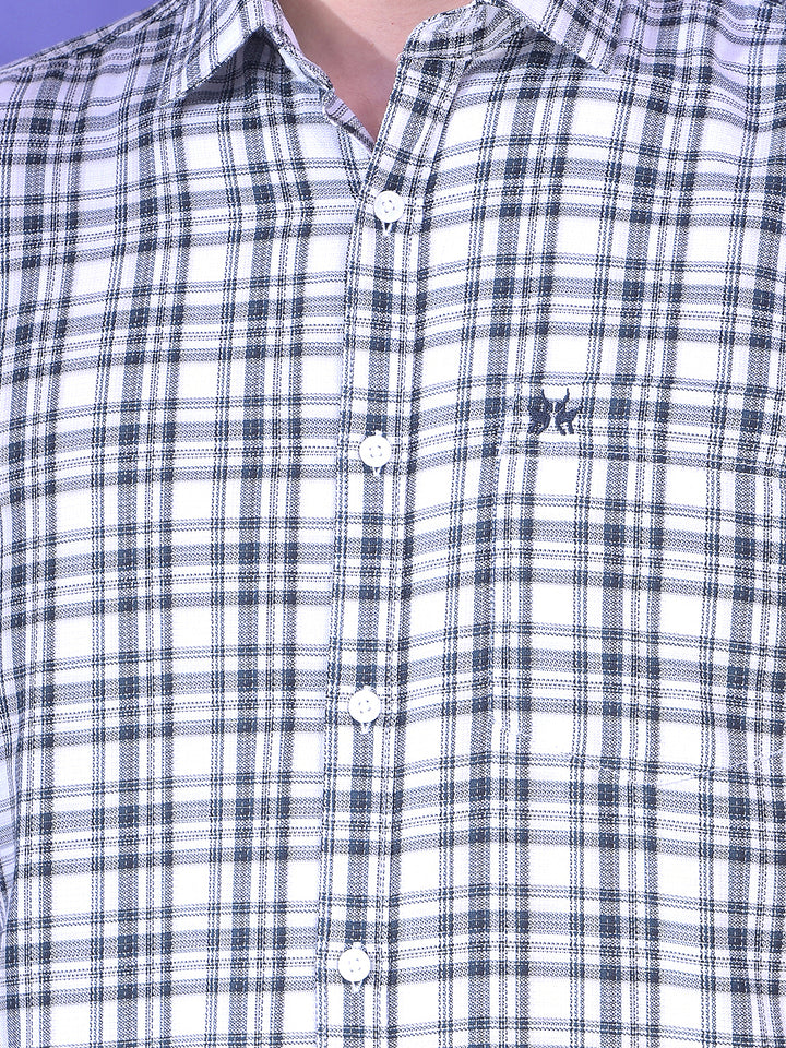 Prism Sky Blue Checked 100% Cotton Shirt