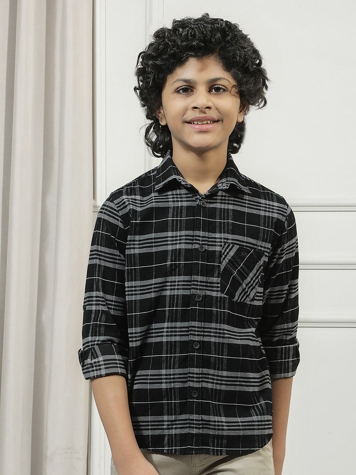 Black Checked Corduroy Shirt