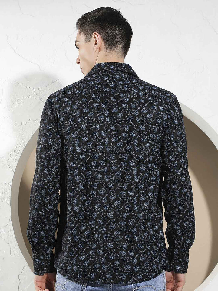 Blue Floral Print Shirt