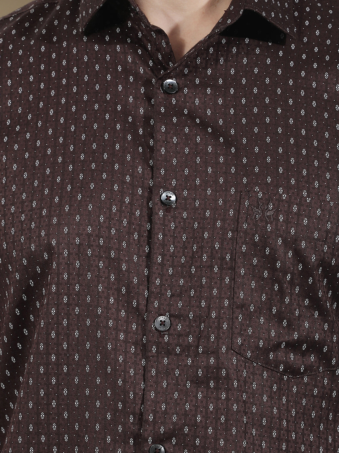 Wine Micro Print Shirt