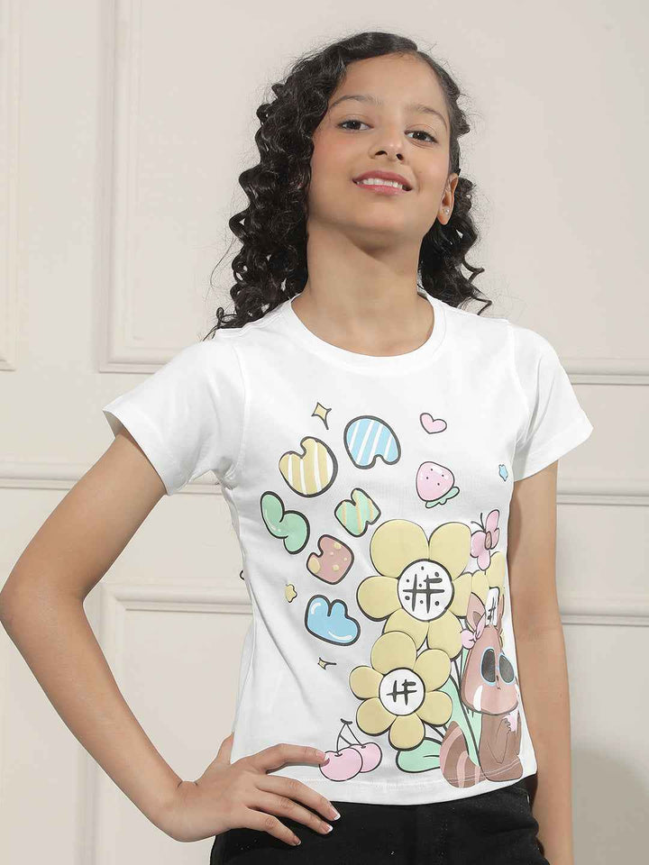 Graphic Print White T-Shirt