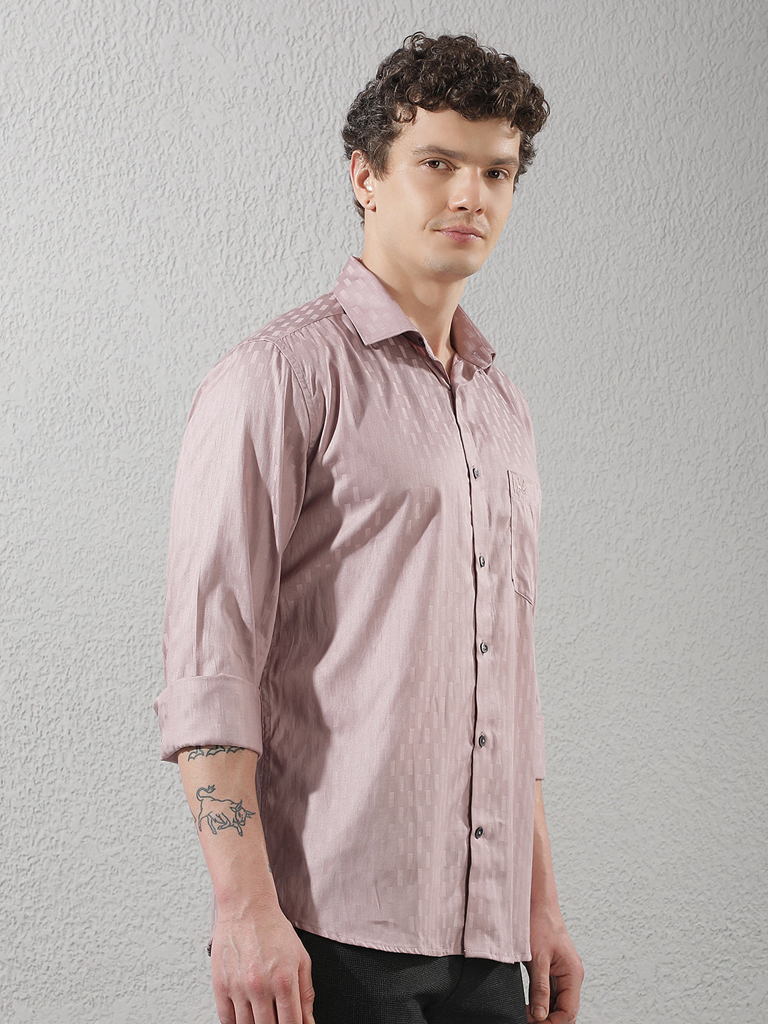 Purple Smart Casual Printed Shirt