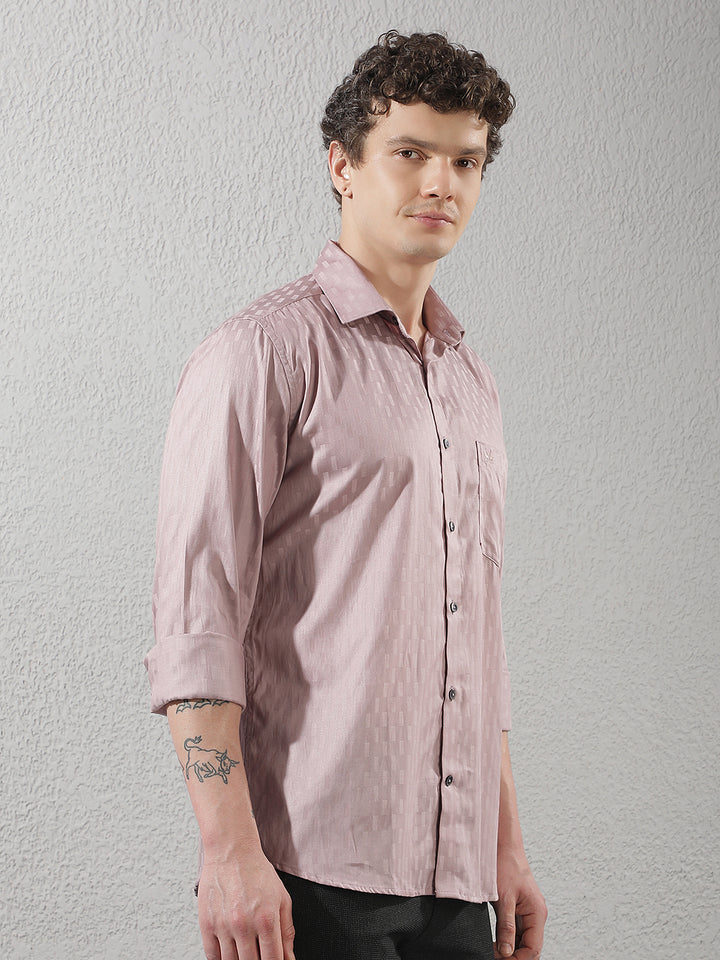 Purple Smart Casual Printed Shirt