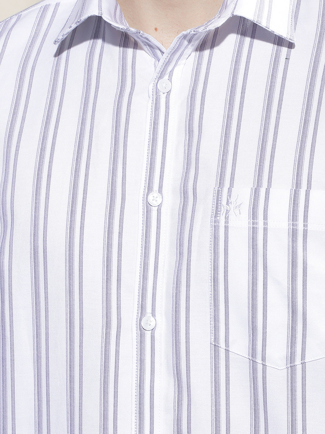Purple Vertical Stripes 100% Cotton Shirt