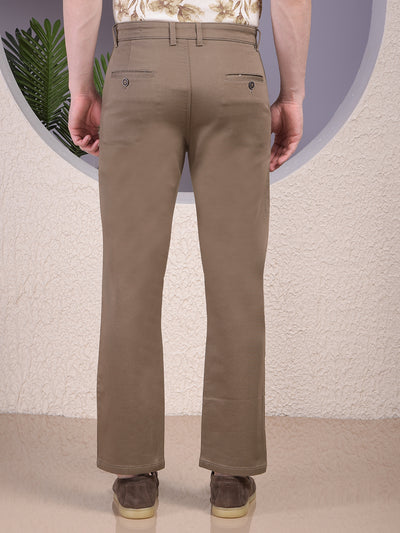 Snatched Khaki Straight Trousers