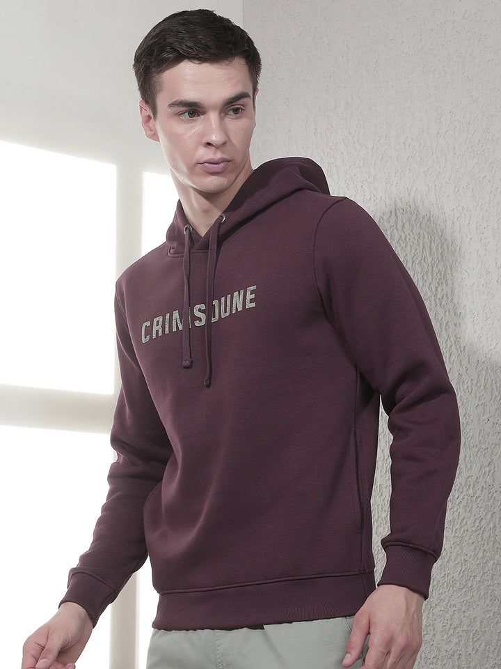 Wine Graphic Print Hooded Sweatshirt