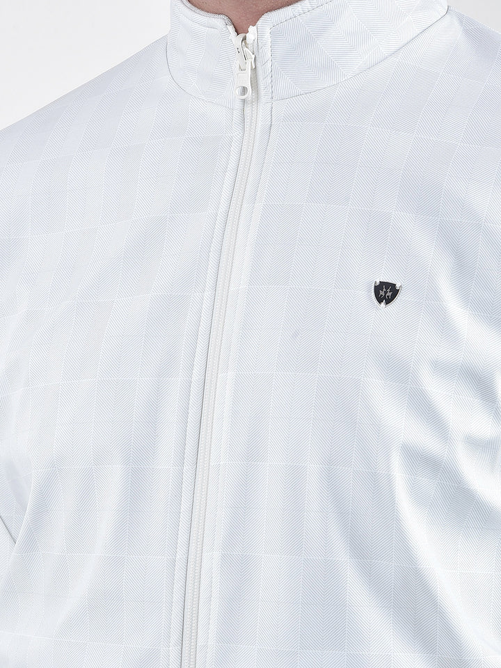 Off-White Reversible Checked Mock Collar Jacket