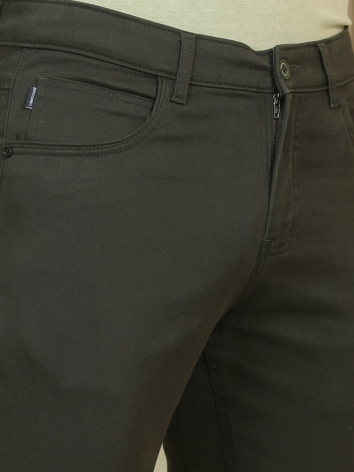 Tailored Earth Olive Dobby Trousers