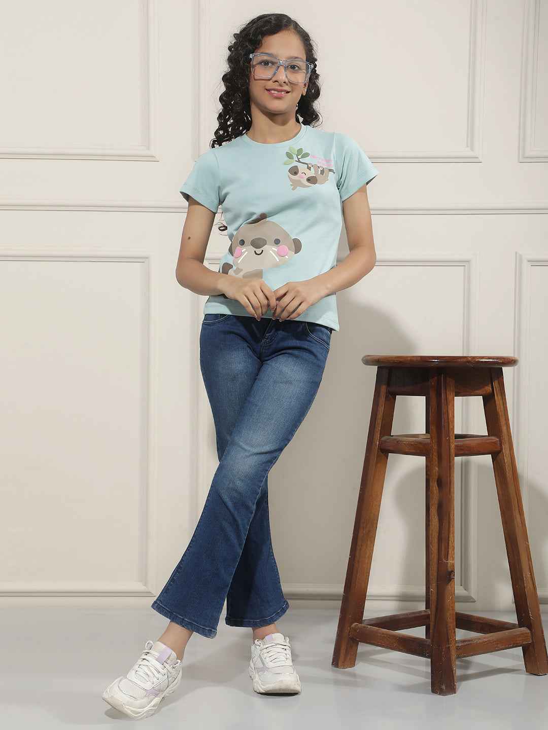 Graphic Print Blue T-Shirt