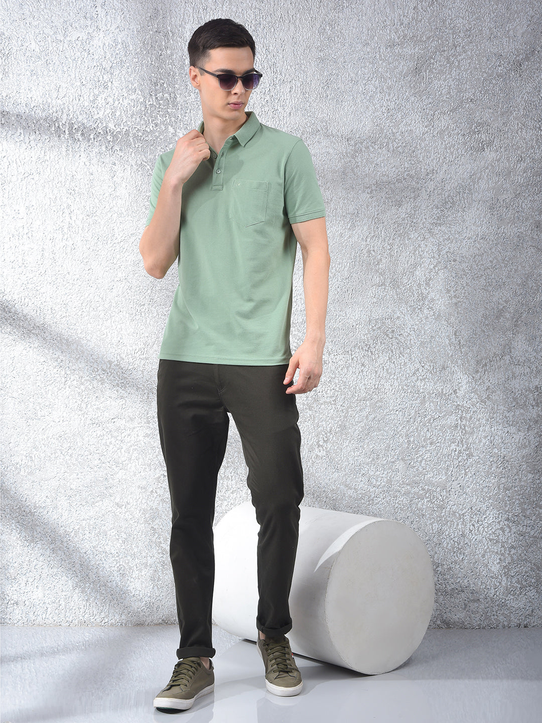 Green Polo Neck T-Shirt