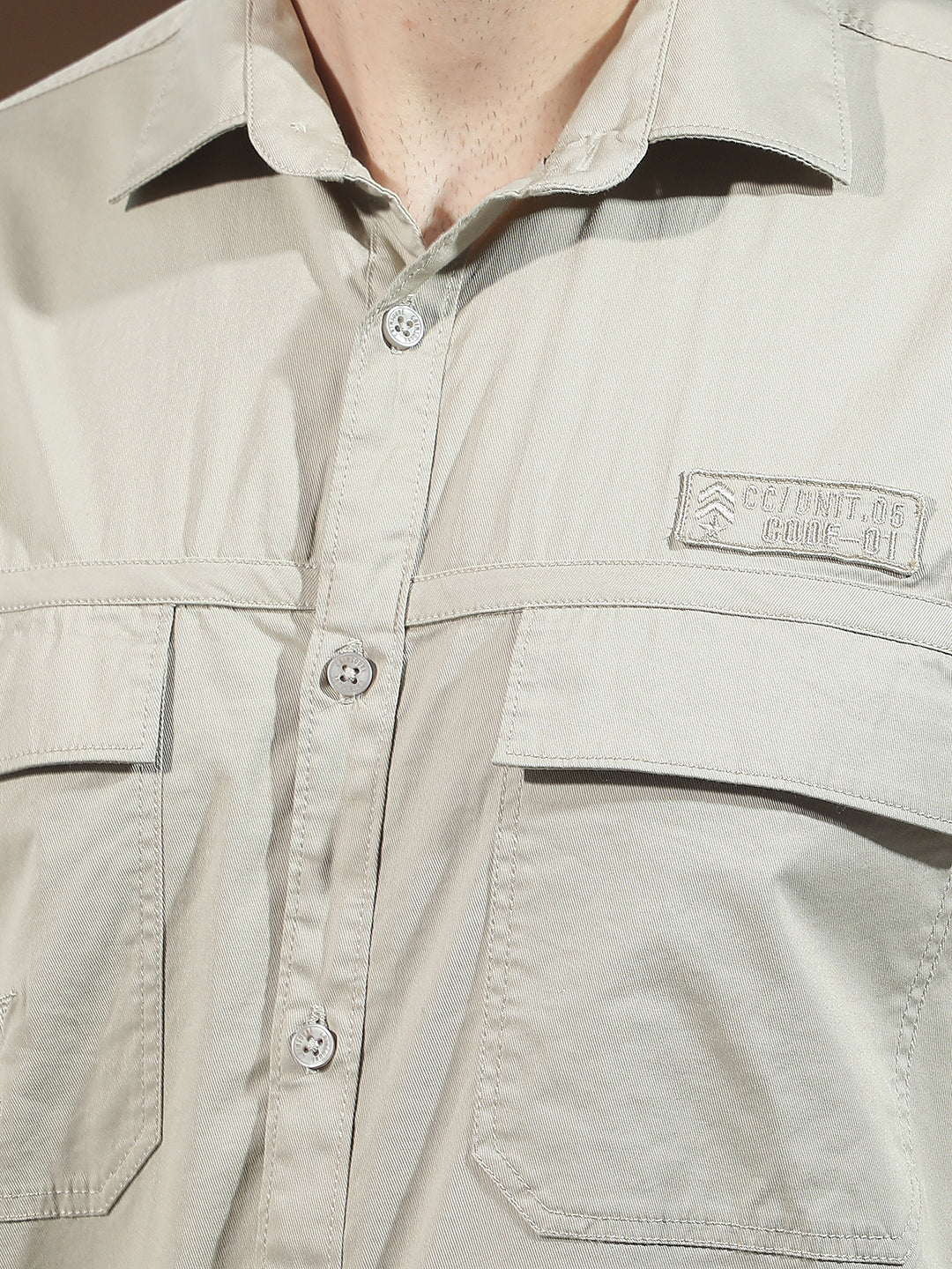 Beige Double Pocket Shirt