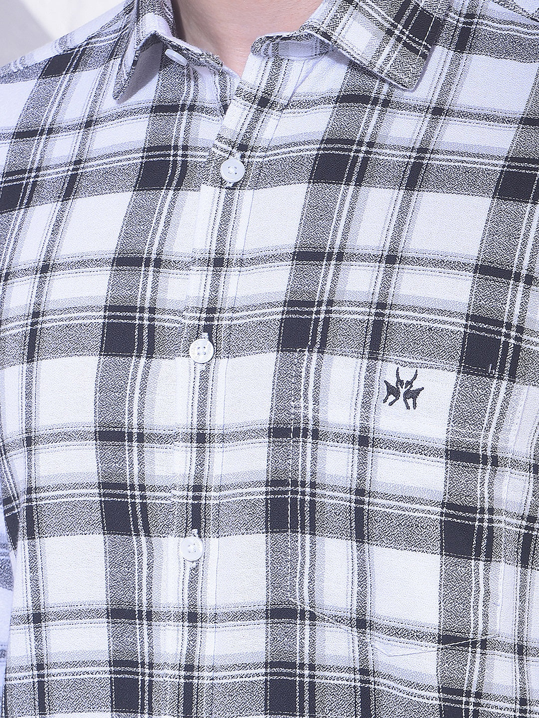 White Checked 100% Cotton Shirt