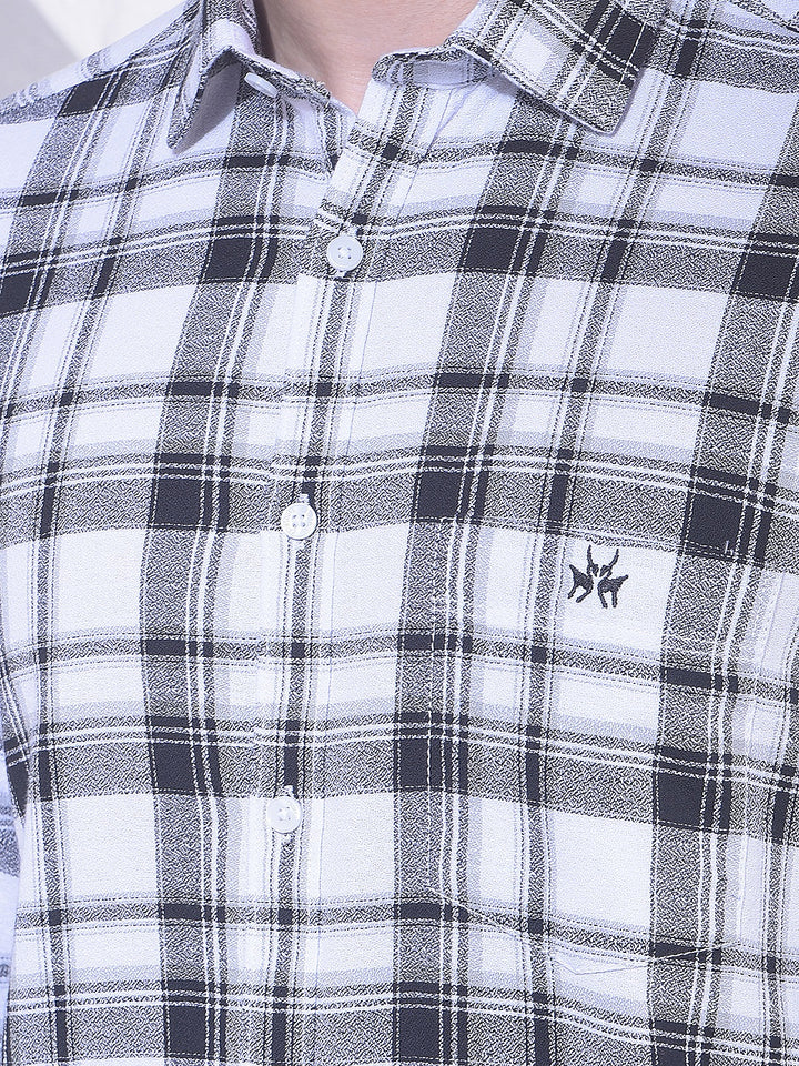 White Checked 100% Cotton Shirt