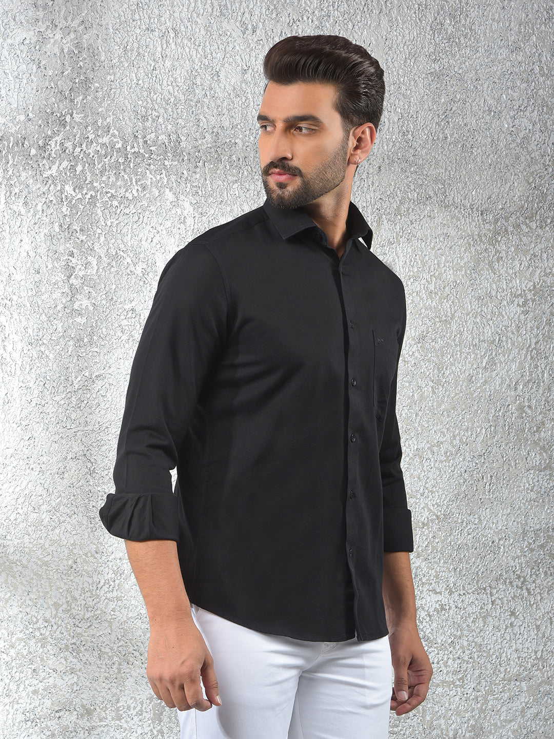 Sharp Fit Black Shirt