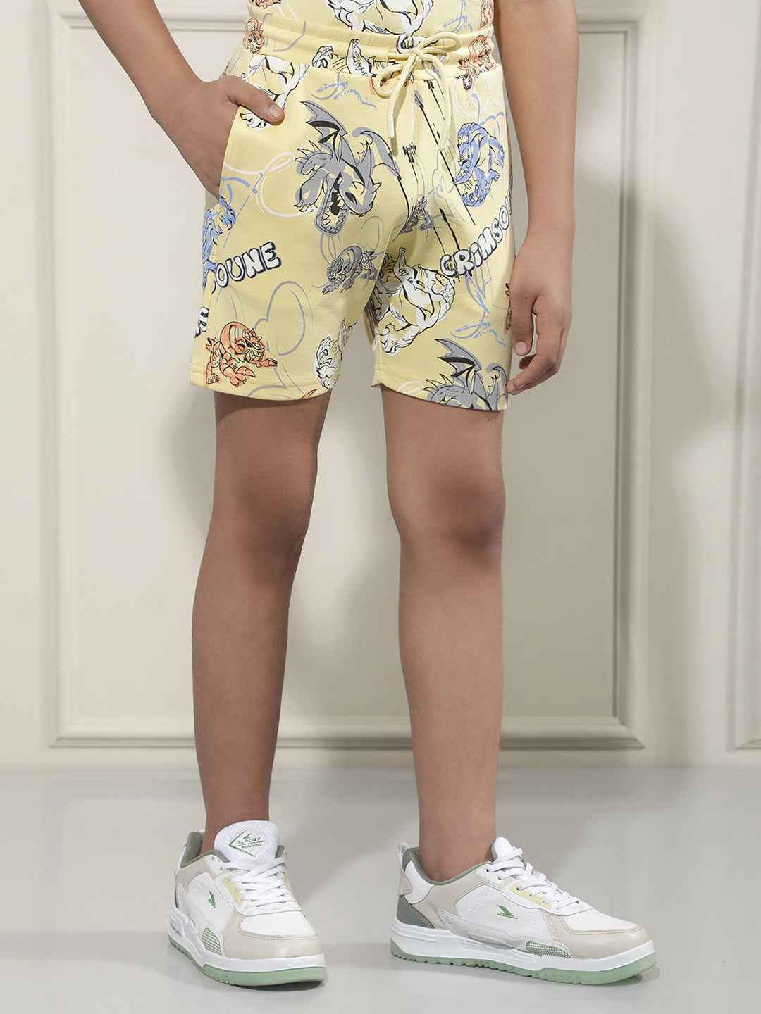 Playful Yellow Artistic Shorts