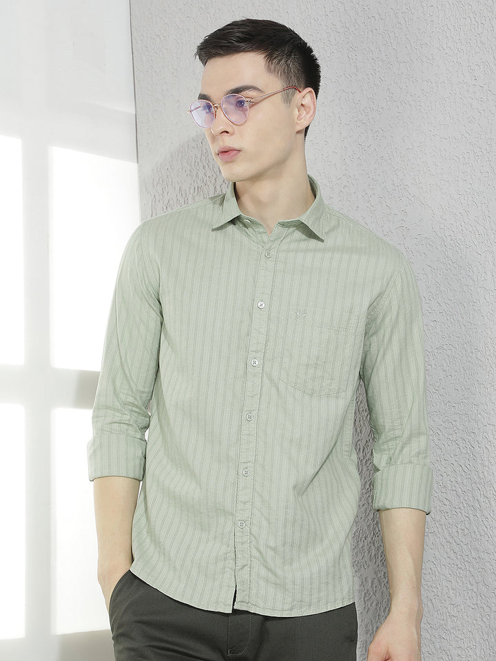 Green Striped Shirt