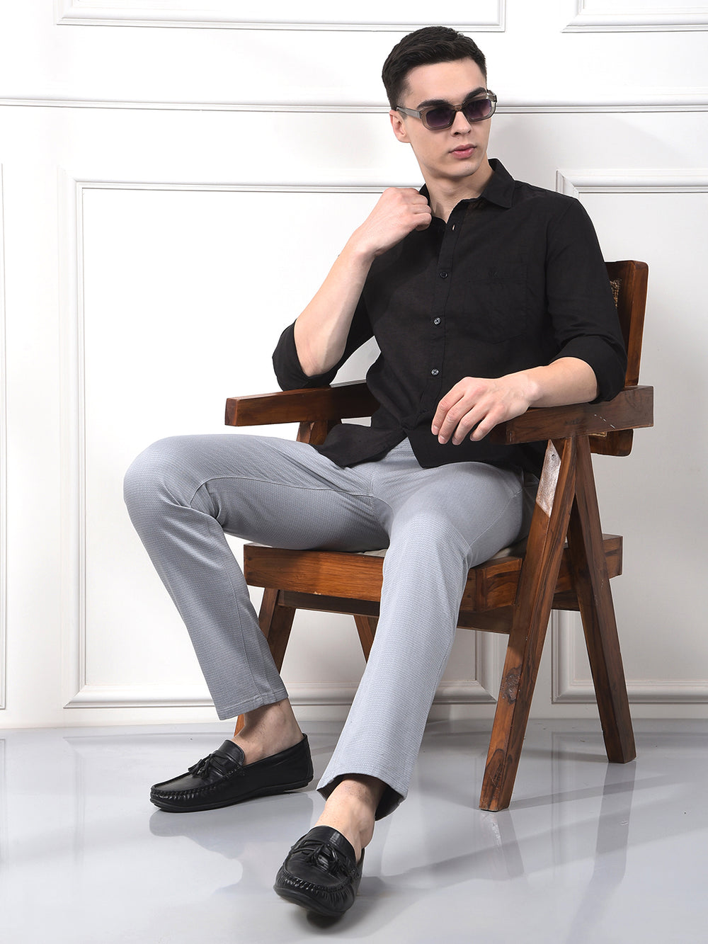 Midnight Black Linen Classic Shirt