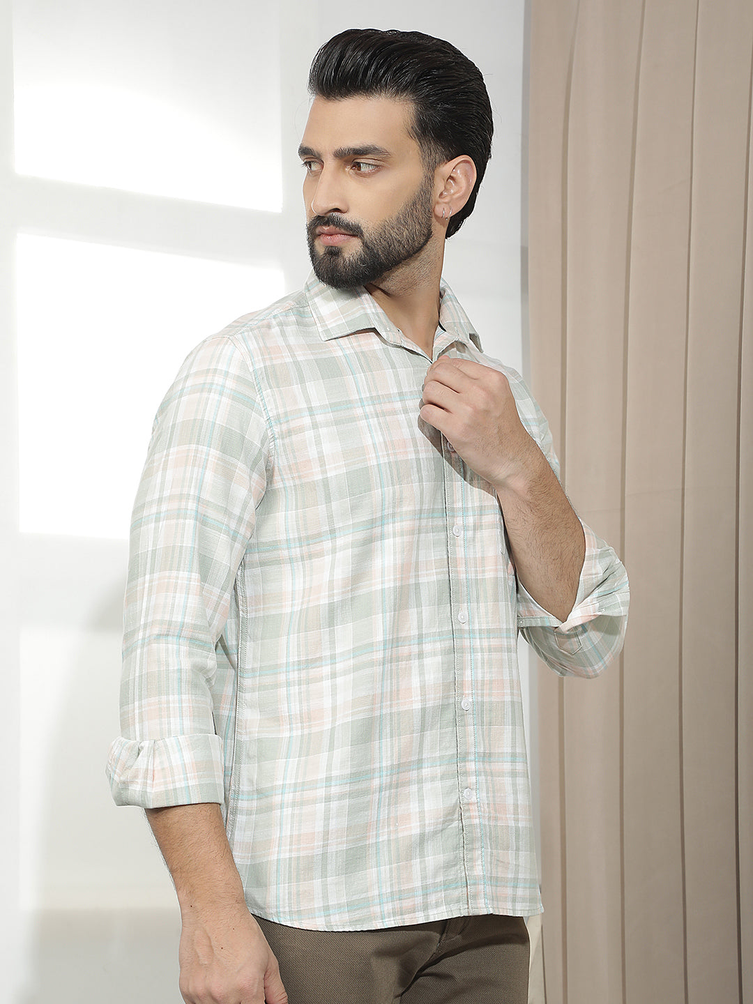 Multi-Color Checked 100% Cotton Shirt