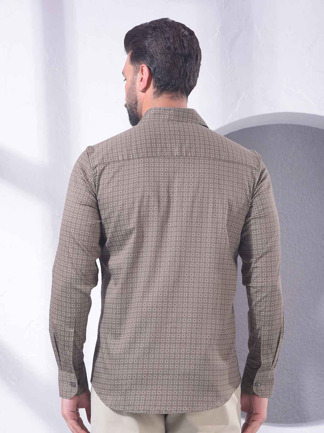 Brown Floral Print Shirt