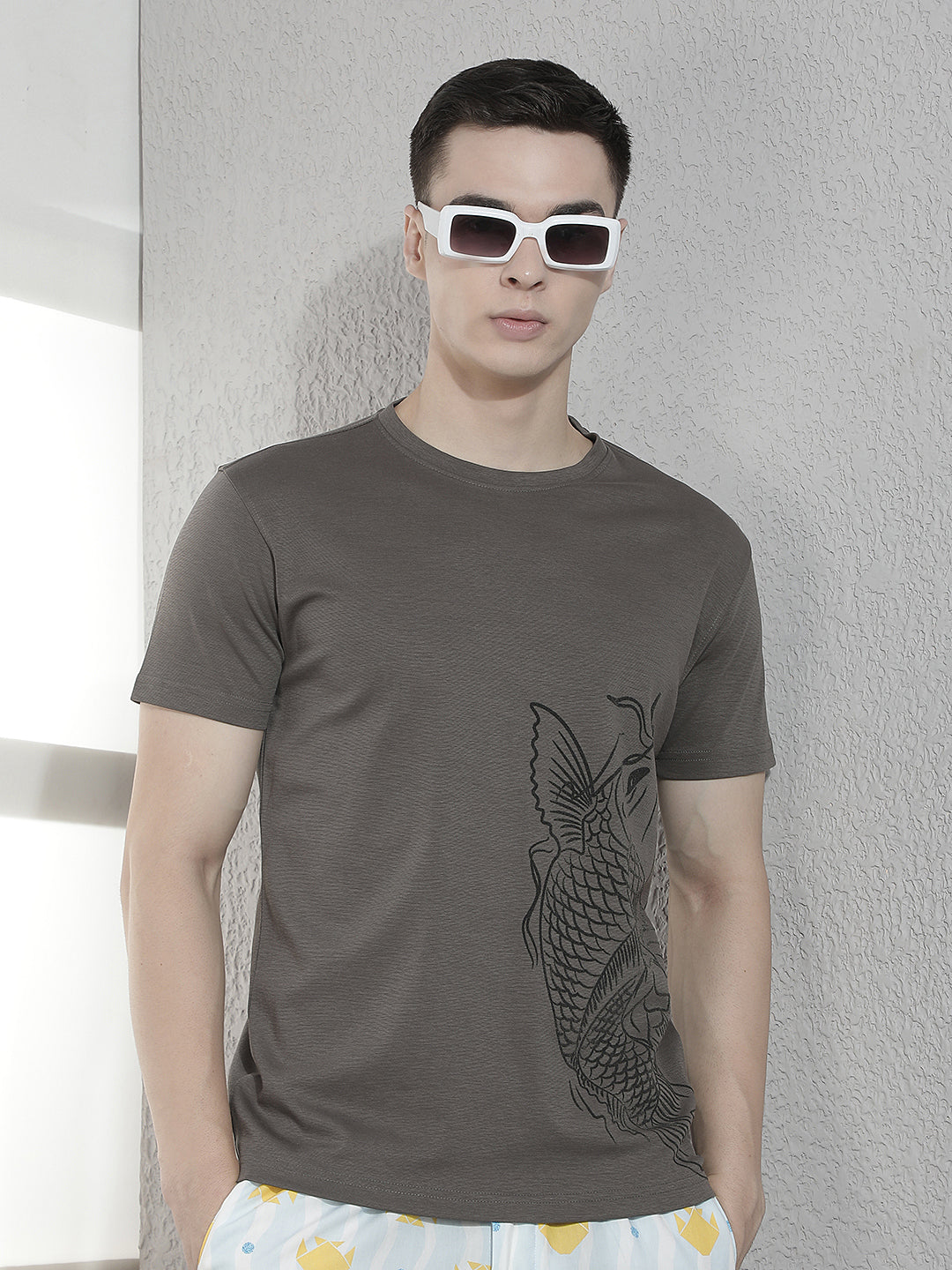 Grey Graphic Printed T-Shirt