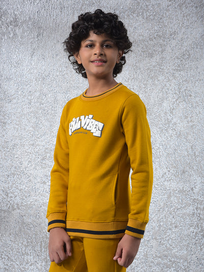 Mustard Typographic Print Sweatshirt
