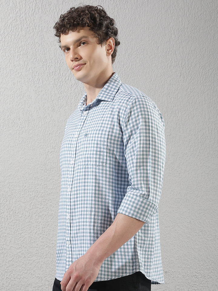 Green Checked Linen Shirt