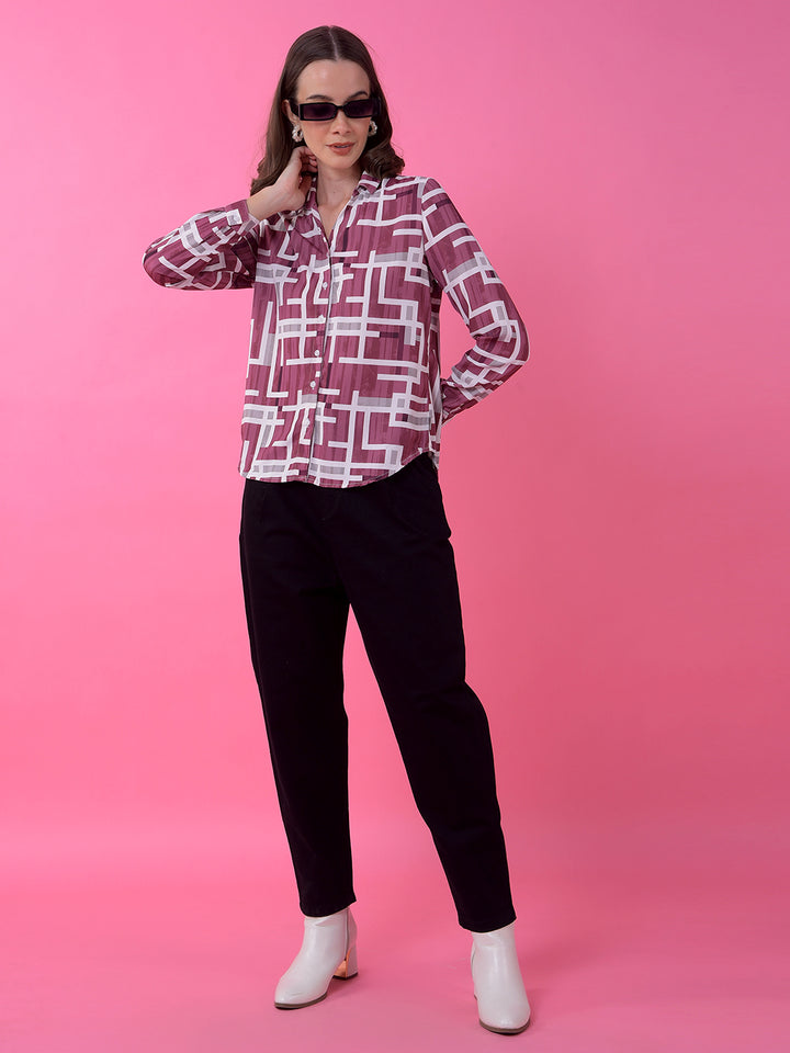 Wine Printed Shirt