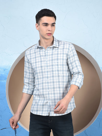 White Checked 100% Cotton Shirt