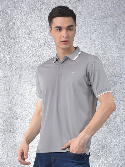 Grey Polo-Neck T-Shirt