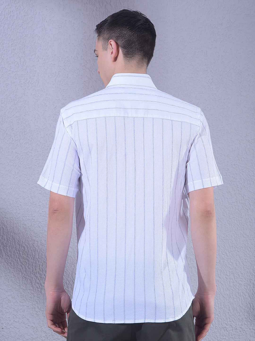 White Vertical Stripes Shirt
