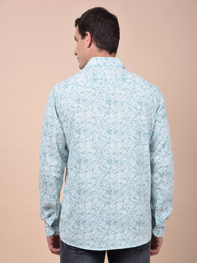 Green Floral Print Shirt