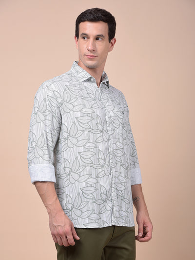 Green Floral Print Shirt