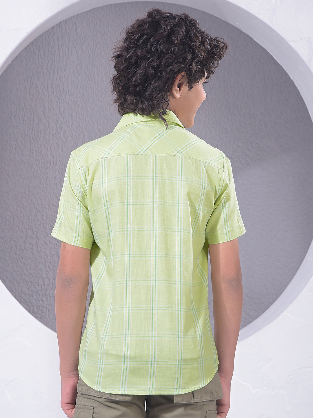 Green Checked 100% Cotton Shirt