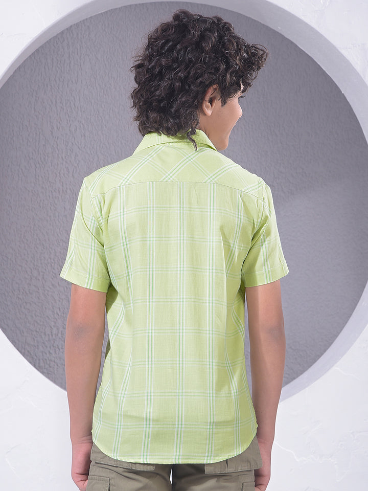 Green Checked 100% Cotton Shirt