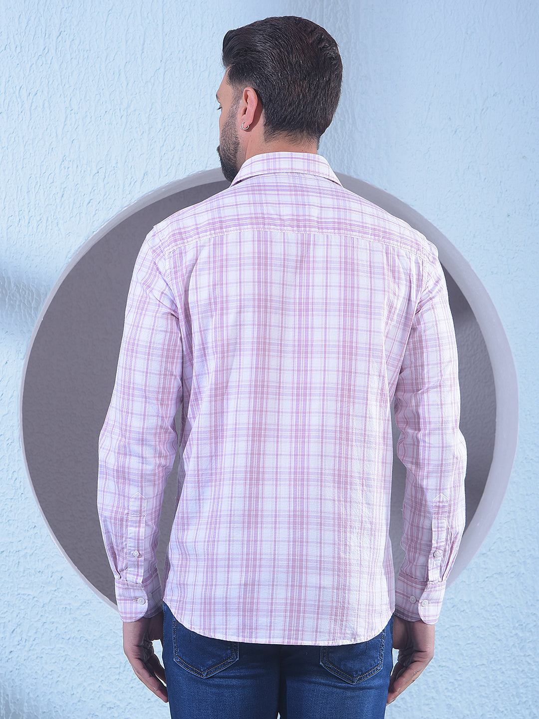 Pink Checked 100% Cotton Shirt