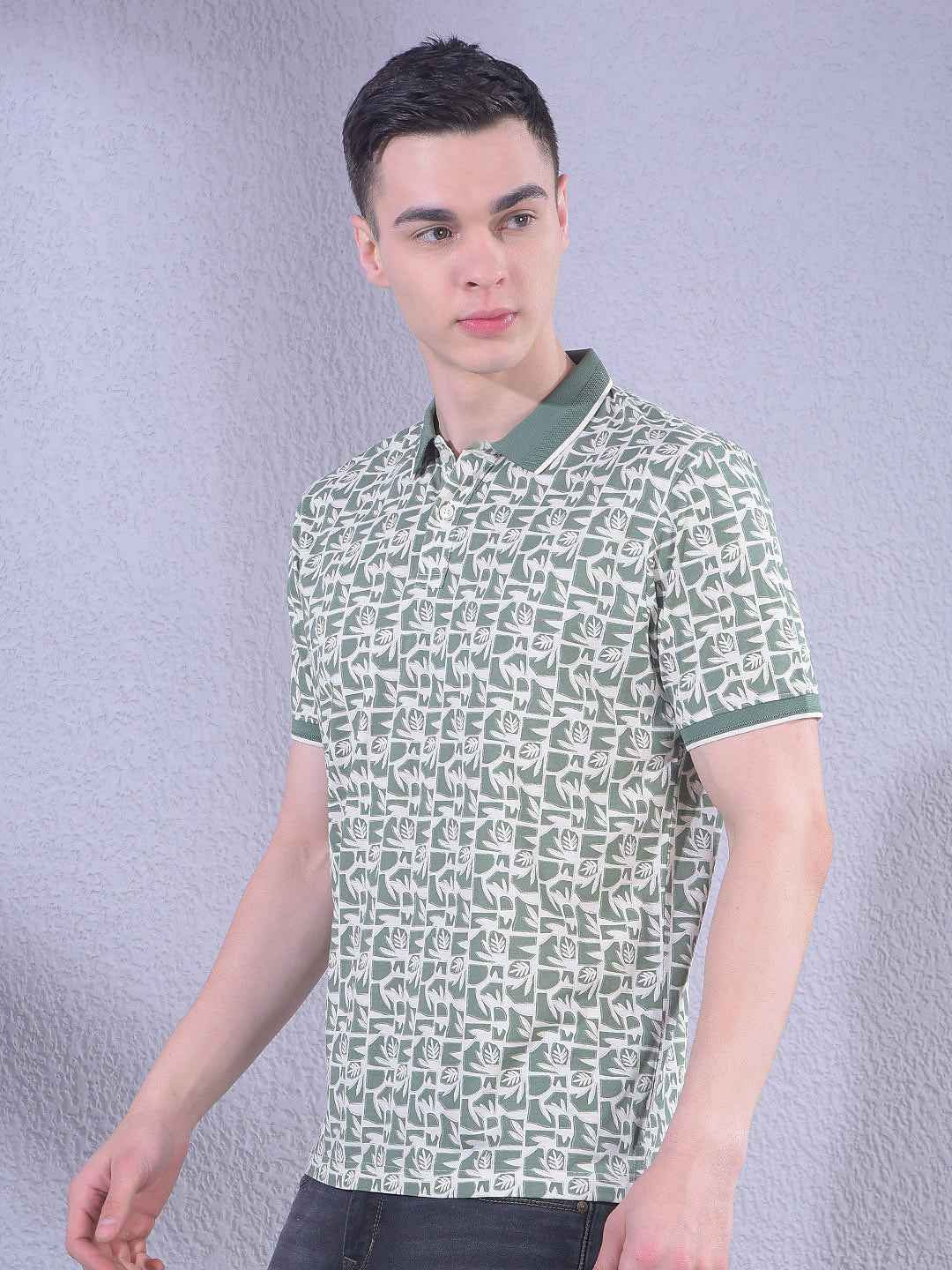 Green Floral Print T-Shirt