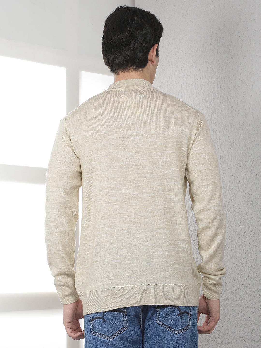Beige High Neck Sweater