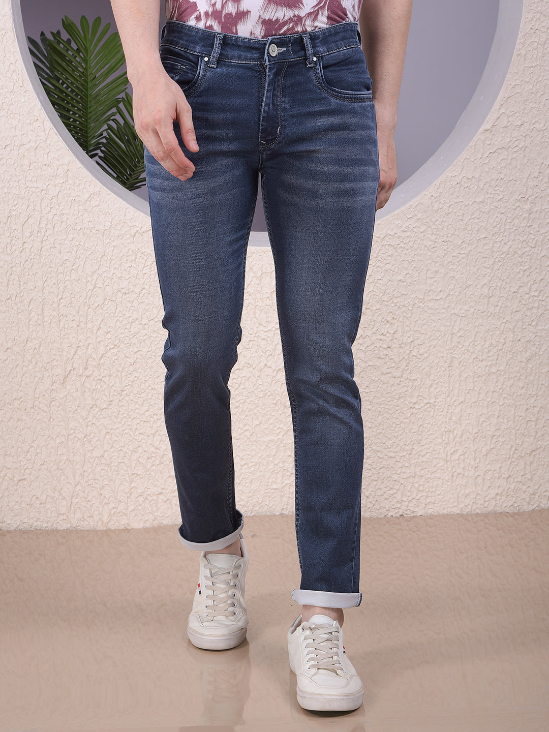 Stylish Tapered Blue Jeans