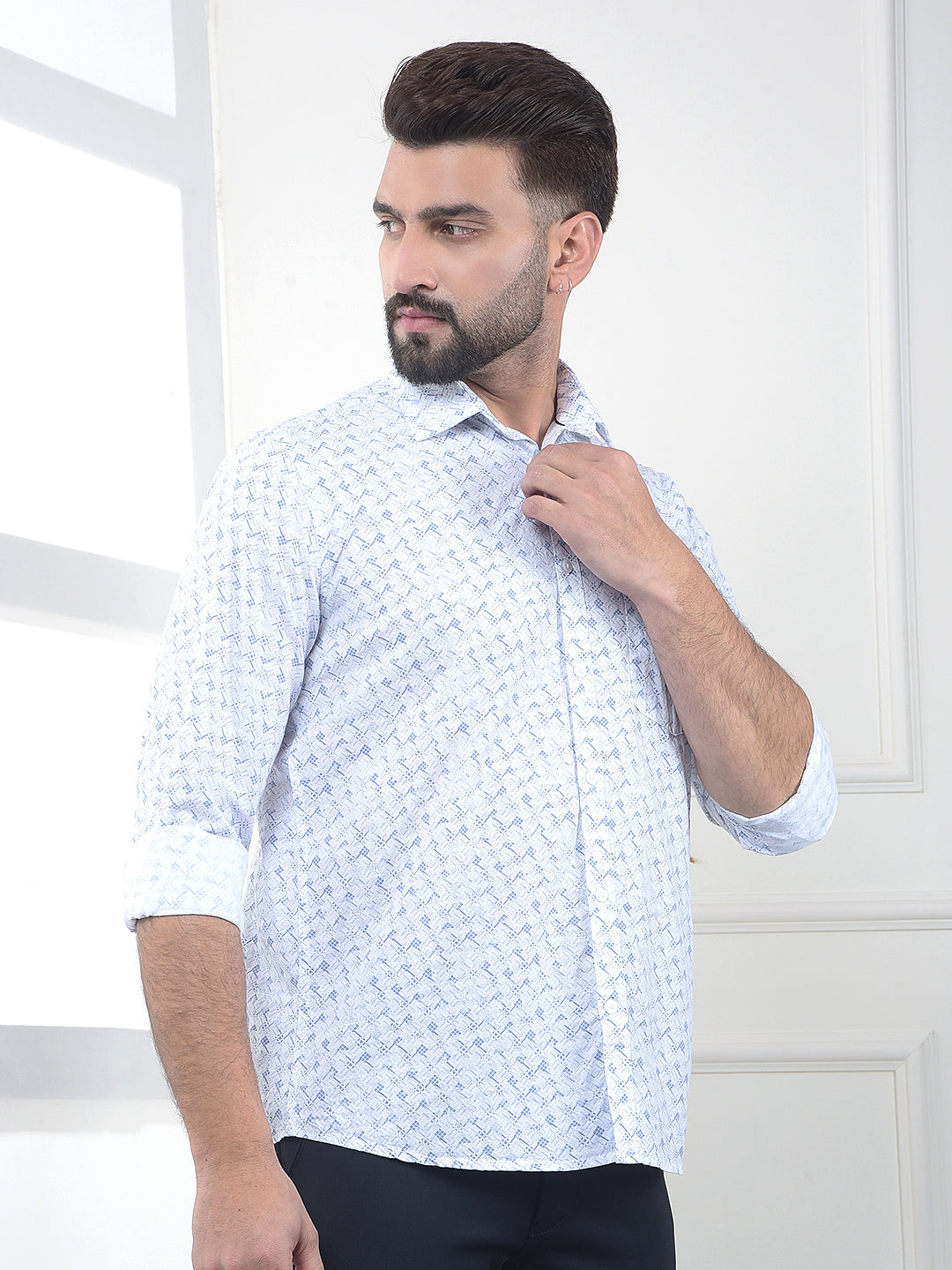 Royal Blue Printed Shirt