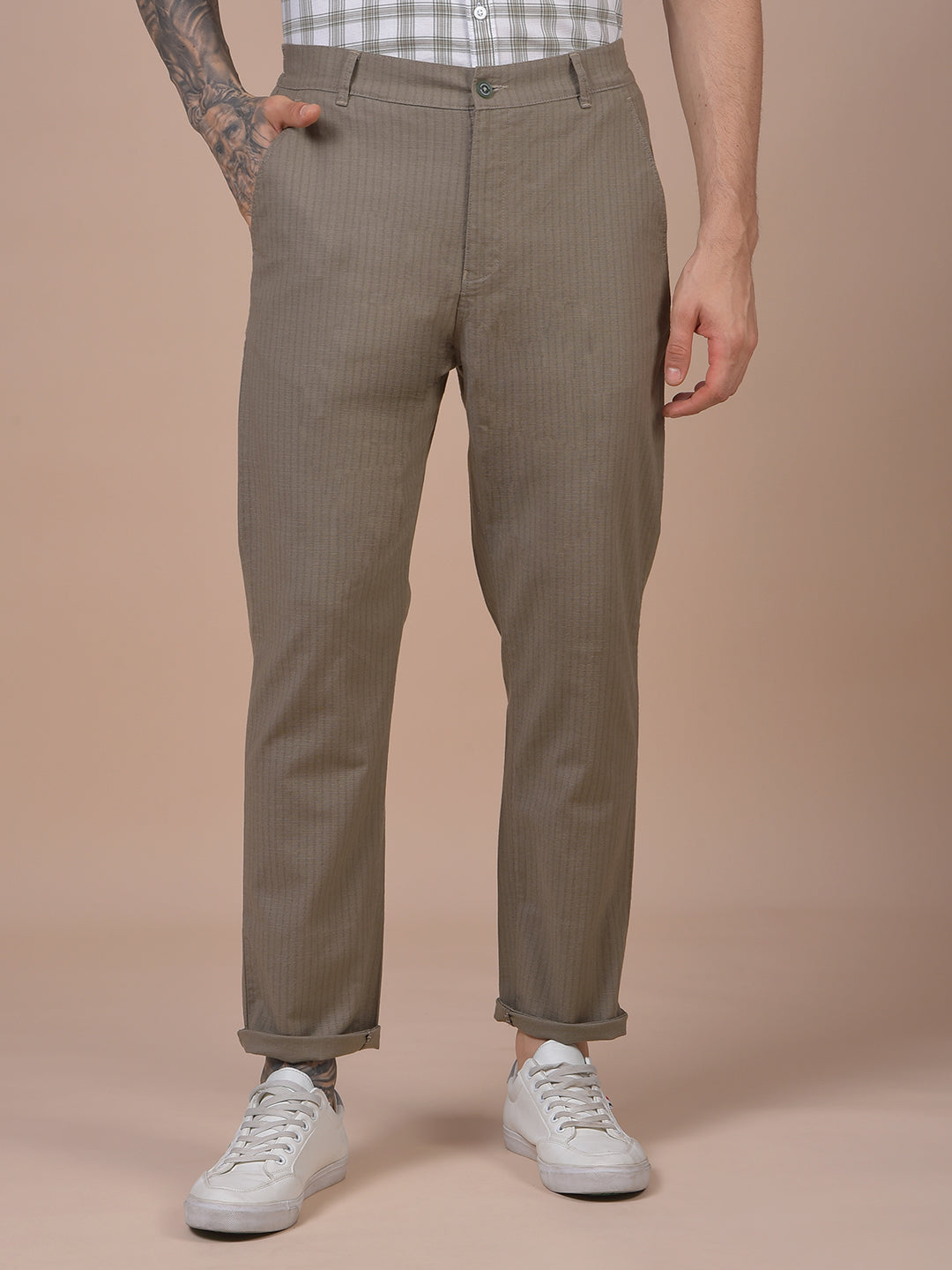 Olive Printed Trousers