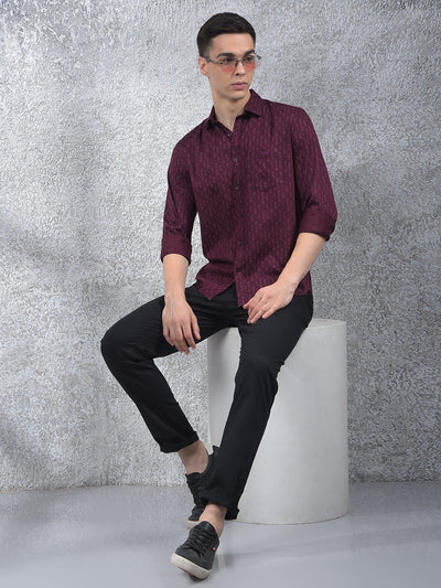 Maroon Printed Shirt