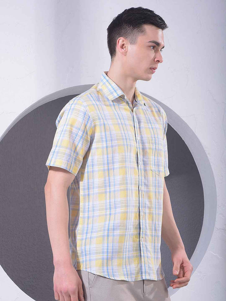 Yellow Checked Linen Shirt