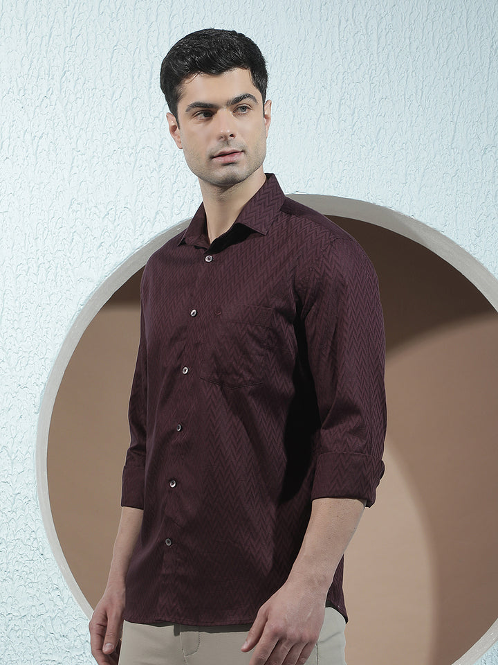 Signature Royal Plum Purple Printed Shirt