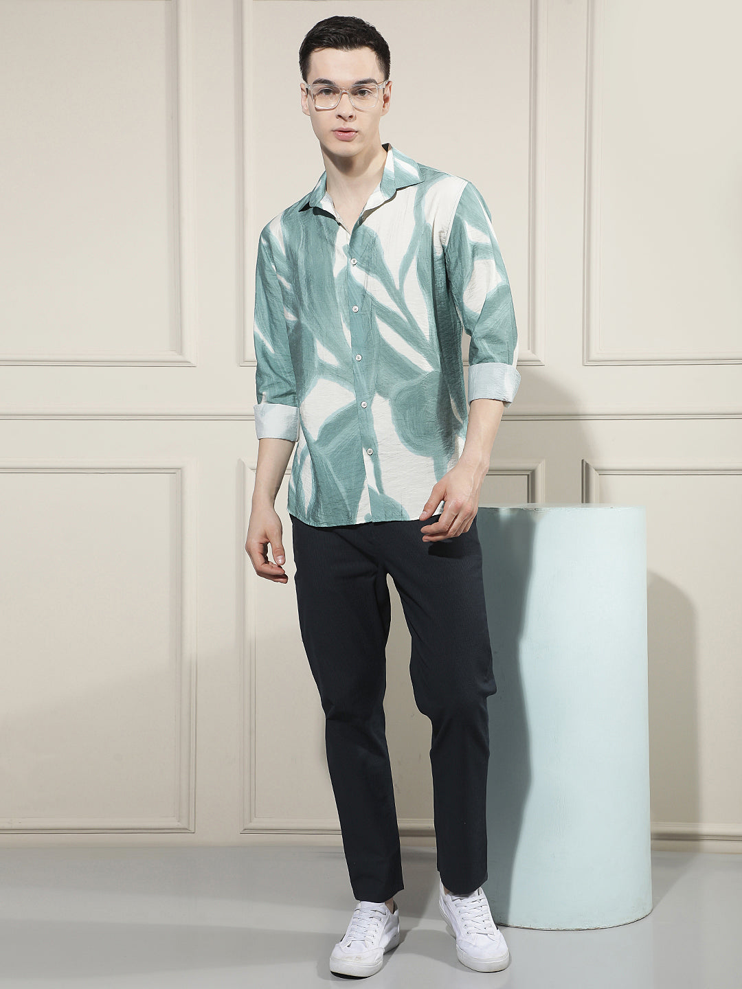 Green Botanical Print Shirt