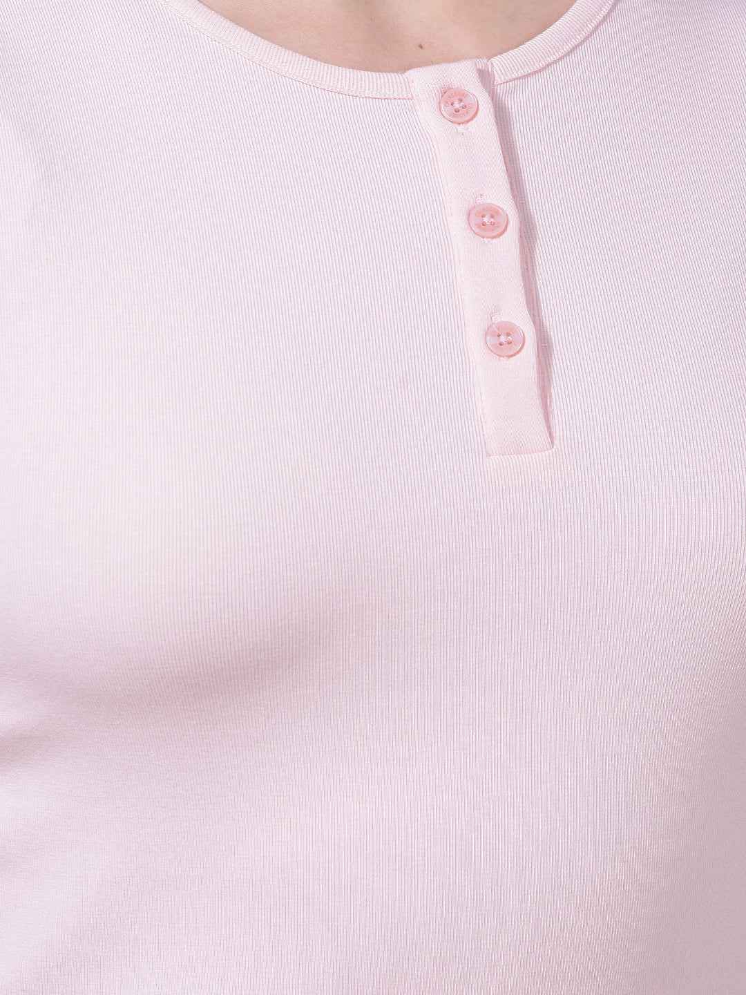 Pink Modal Cropped T-Shirt