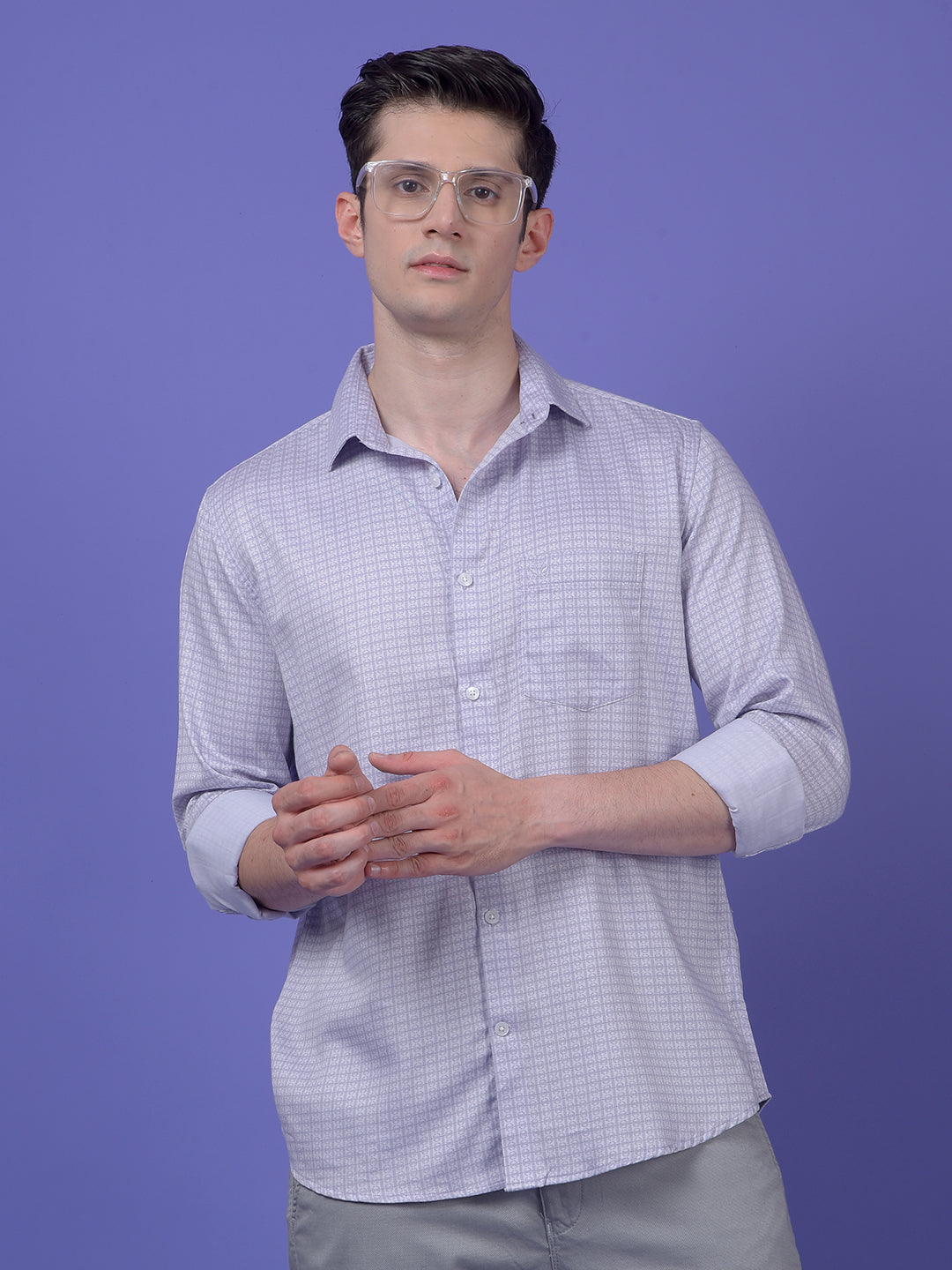 Purple Printed Shirt