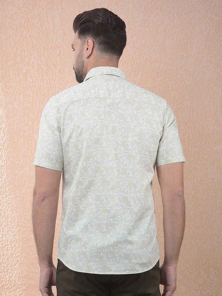 Green Floral Print Shirt