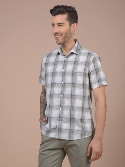 Grey Checked 100% Cotton Shirt