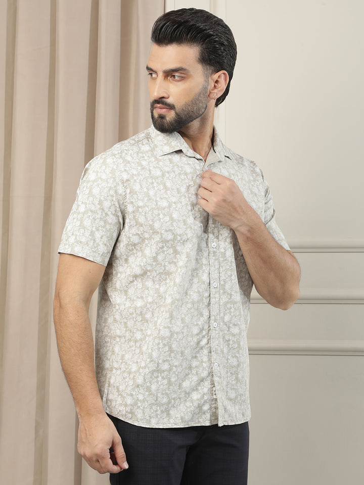 Green Floral Print Shirt