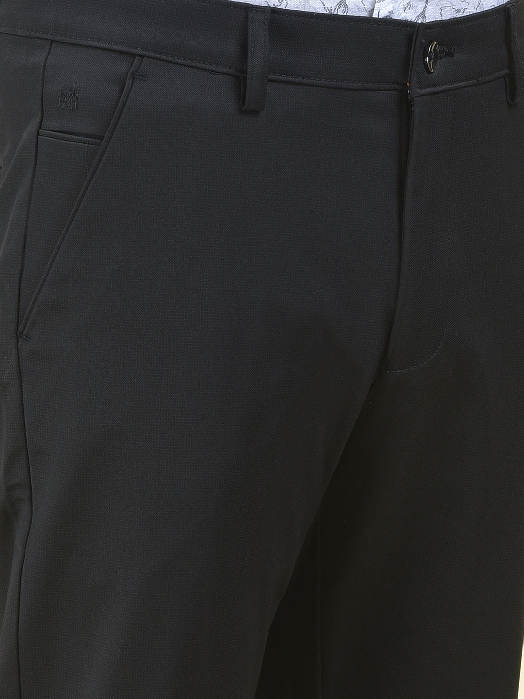 Pure Edge Black Printed Trousers